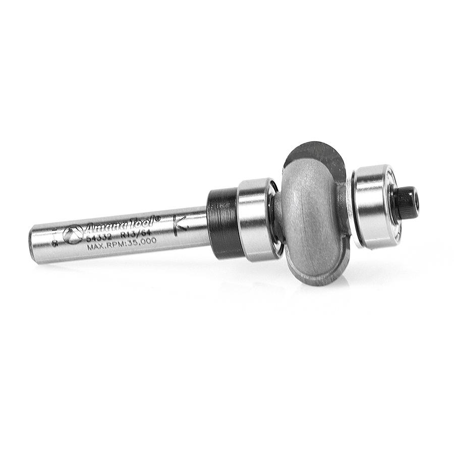 Amana 54332 Carbide Tipped Edge Fluting Assembly 3/16 Radius x 7/8 Dia x 3/8 x 1/4 Inch Shank