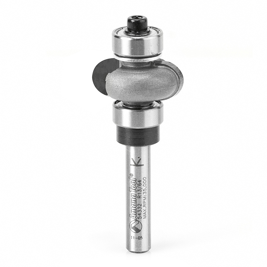 Amana 54332 Carbide Tipped Edge Fluting Assembly 3/16 Radius x 7/8 Dia x 3/8 x 1/4 Inch Shank