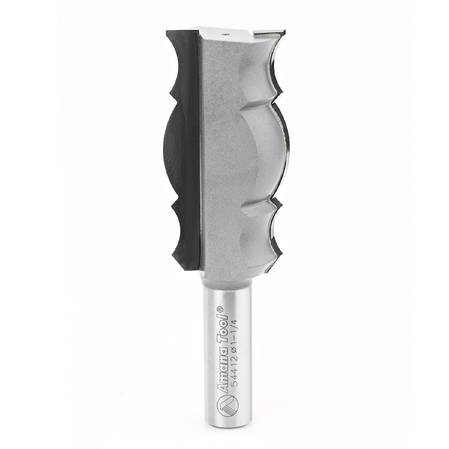 Amana 54412 Carbide Tipped Reversible Crown Molding 3/8 x 7/8 x 7/16 Radius x 1-1/4 Dia x 2-7/16 x 1/2 Inch Shank