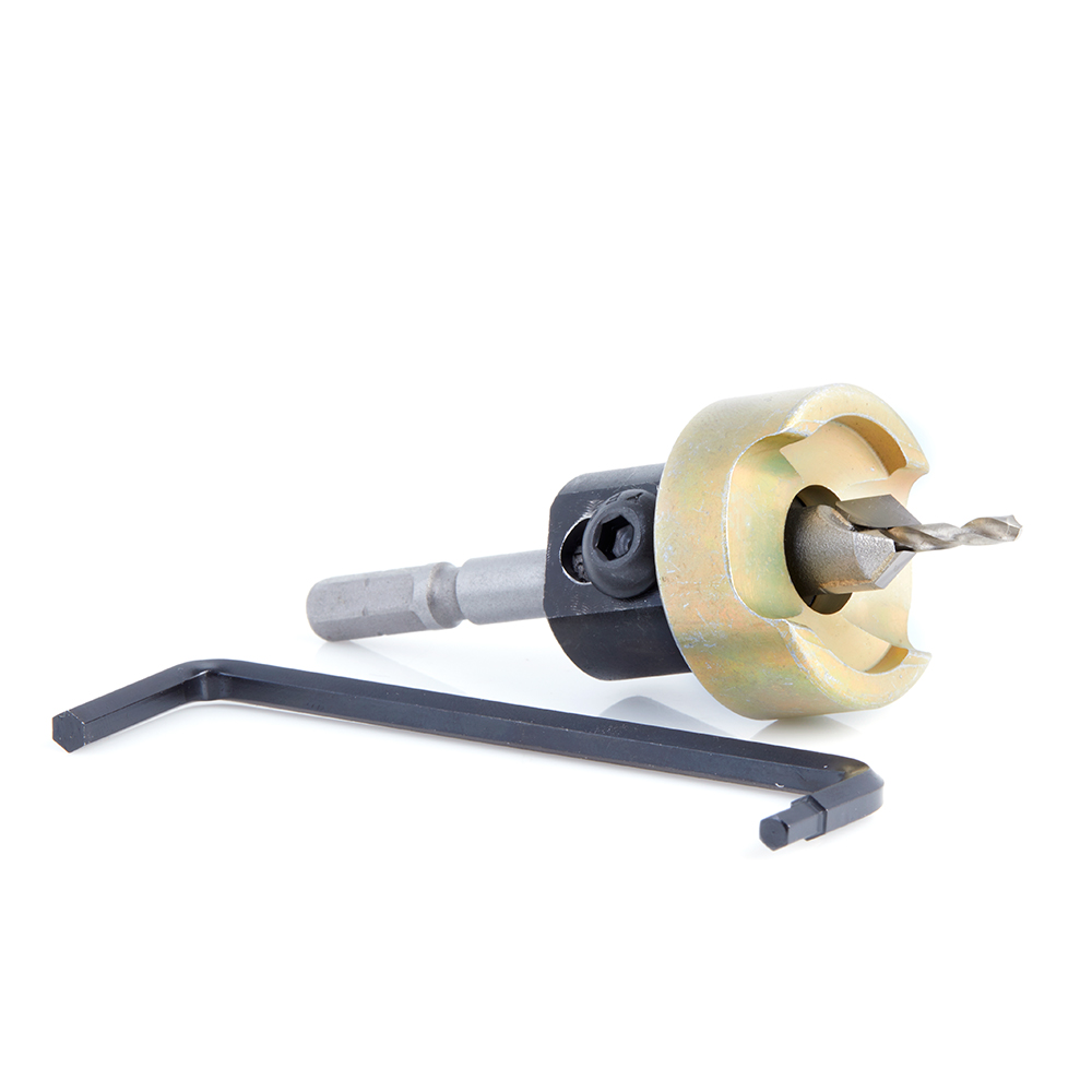 Amana 55162 Carbide Tipped 82 Degree Countersink with Adjustable Depth Stop and No-Thrust Ball Bearing, For Festool® CENTROTEC® System 3/8 Dia x 7/64 Drill Dia