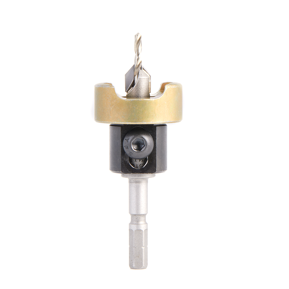 Amana 55162 Carbide Tipped 82 Degree Countersink with Adjustable Depth Stop and No-Thrust Ball Bearing, For Festool® CENTROTEC® System 3/8 Dia x 7/64 Drill Dia