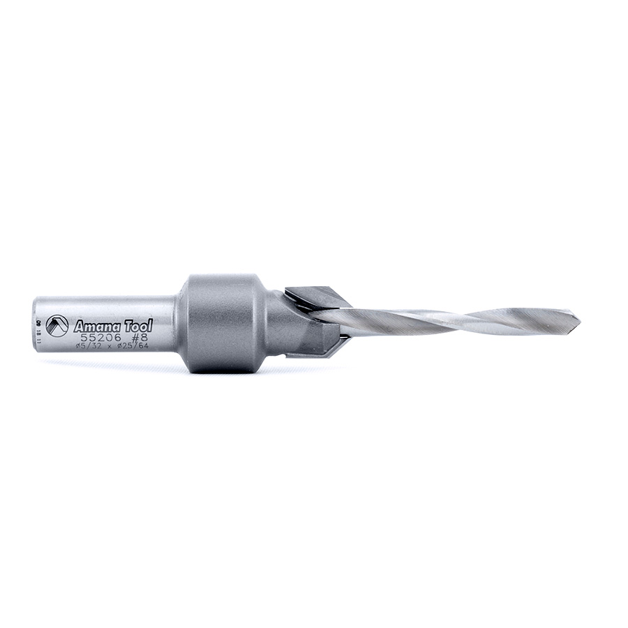 Amana 55206 Carbide Tipped 82 Degree Countersink #8 Screw 25/64 Dia x 5/32 Drill Dia x 5/16 Round Shank