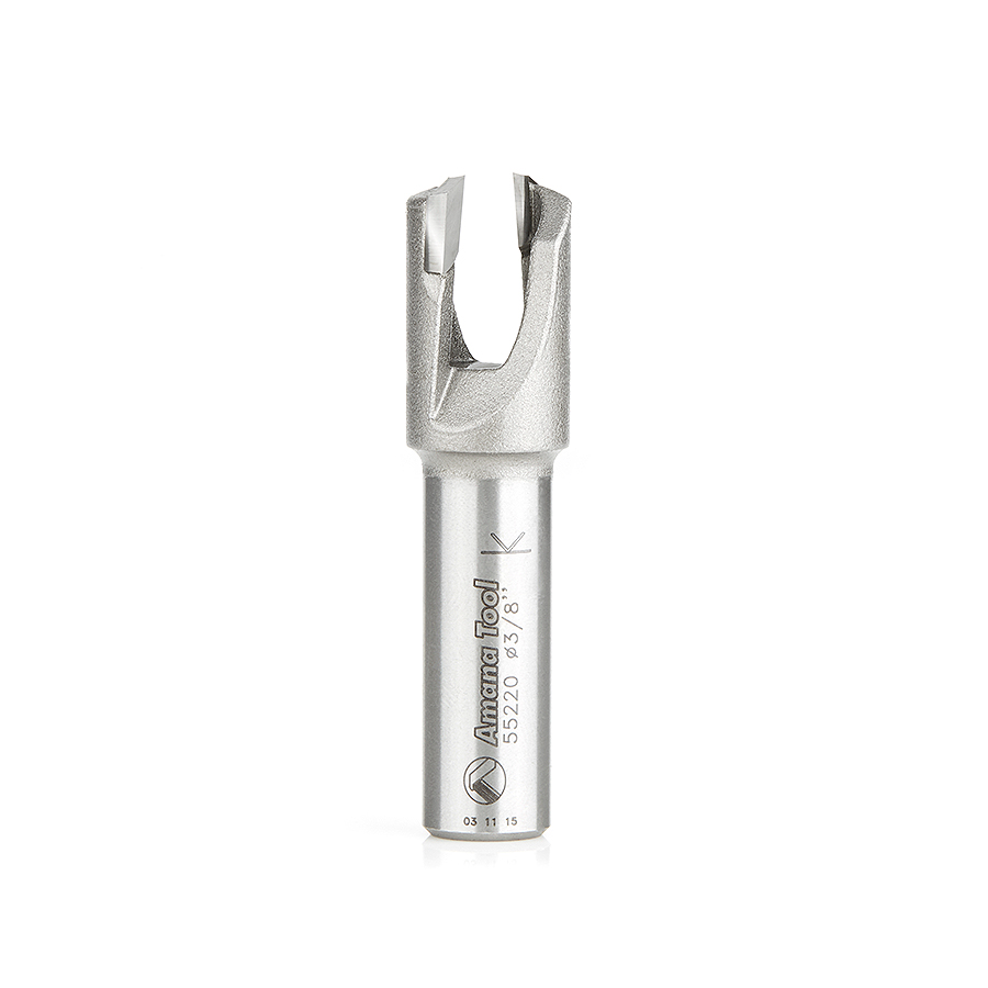 Amana 55220 Carbide Tipped Plug Cutter for Drill Press 5/8 Dia x 1/2 x 1/2 Inch Shank