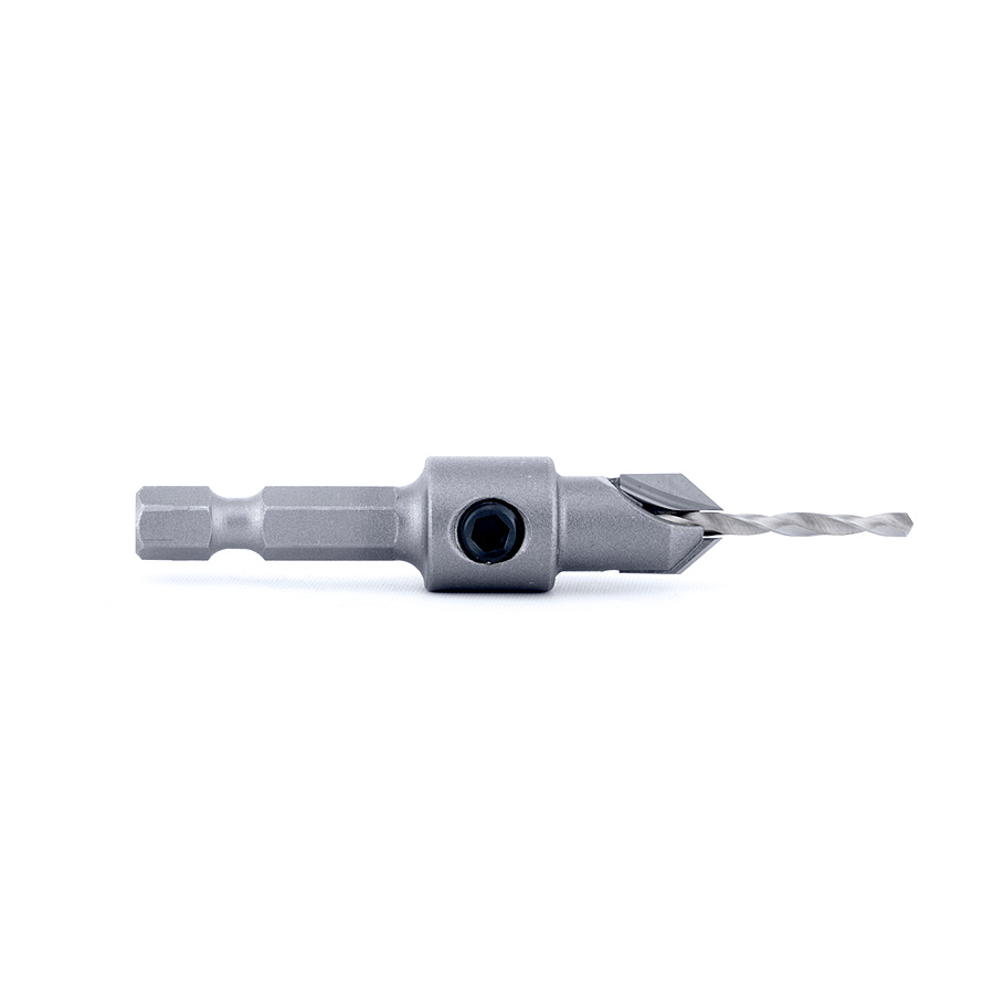 Amana 55262 Carbide Tipped 82 Degree Countersink 3/8 Dia x 49 Deg x 1/4 Quick Release Hex Shank for Wood Screw #6