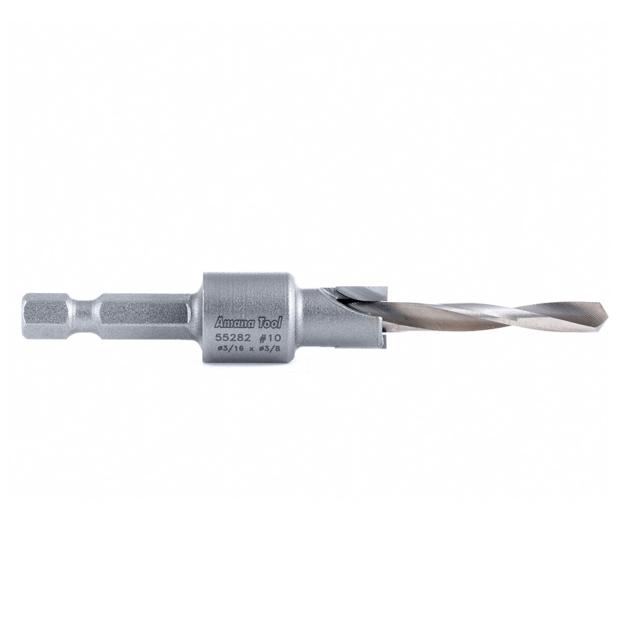 Amana 55282 Carbide Tipped Counterbore 3/8 Dia x 1/4 Quick Release Hex Shank