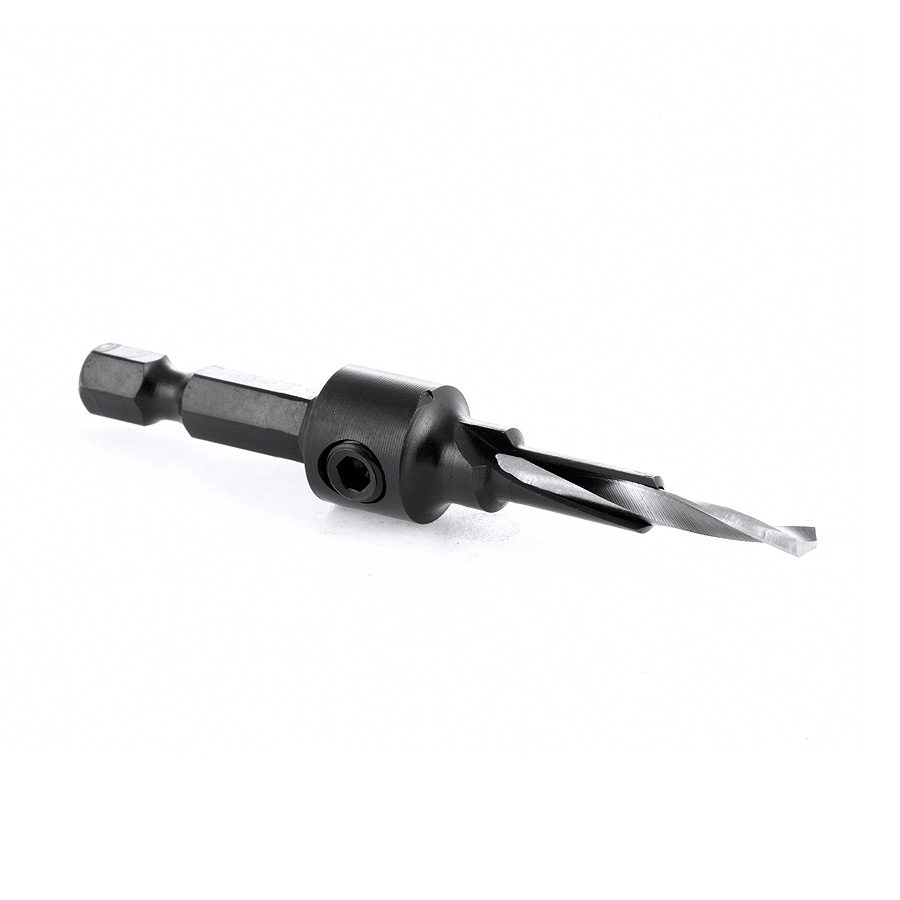 Amana 55290 RTA Furniture Drill/Countersink with Quick Release 1/4 Hex Shank for 5mm Screw