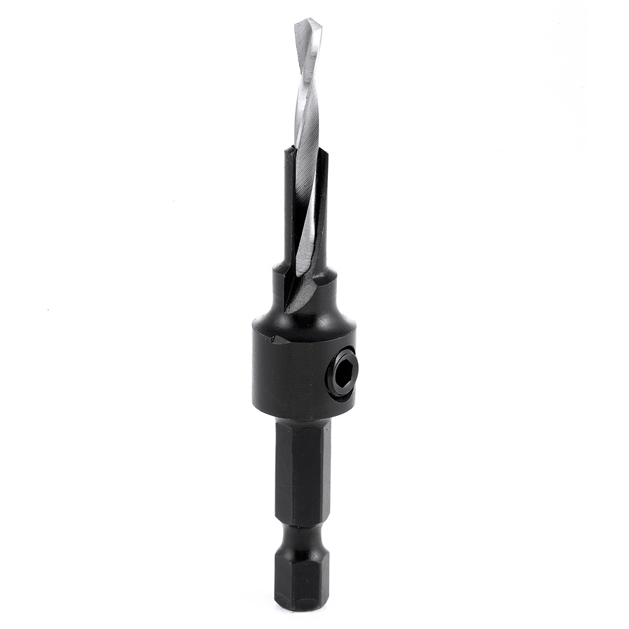 Amana 55290 RTA Furniture Drill/Countersink with Quick Release 1/4 Hex Shank for 5mm Screw