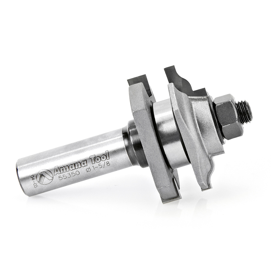Amana 55350 Carbide Tipped Ogee Reversible Stile and Rail Assembly 1-5/8 Dia x 11/16 x 1/2 Inch Shank