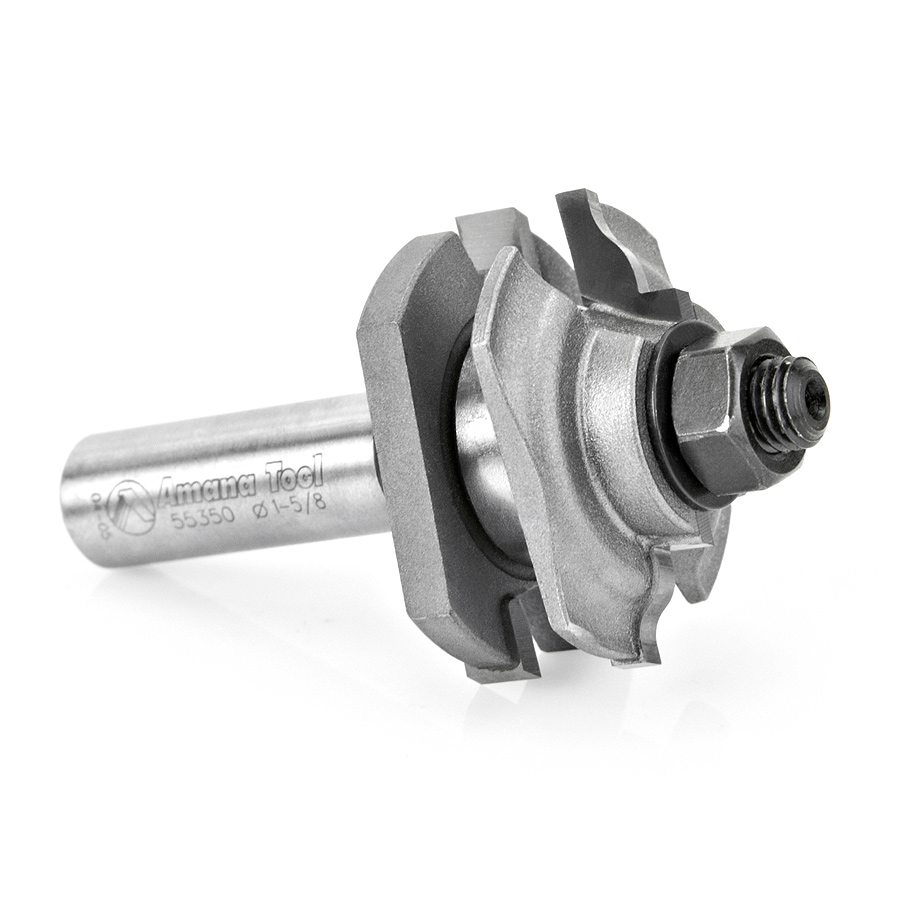 Amana 55350 Carbide Tipped Ogee Reversible Stile and Rail Assembly 1-5/8 Dia x 11/16 x 1/2 Inch Shank