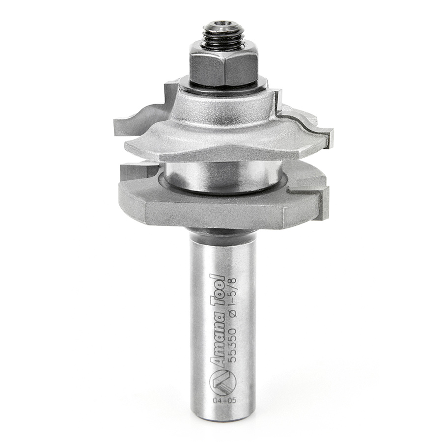 Amana 55350 Carbide Tipped Ogee Reversible Stile and Rail Assembly 1-5/8 Dia x 11/16 x 1/2 Inch Shank
