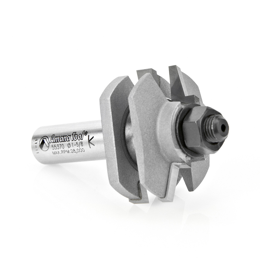 Amana 55370 Carbide Tipped Traditional Reversible Stile and Rail Assembly 1-5/8 Dia x 11/16 x 1/2 Inch Shank
