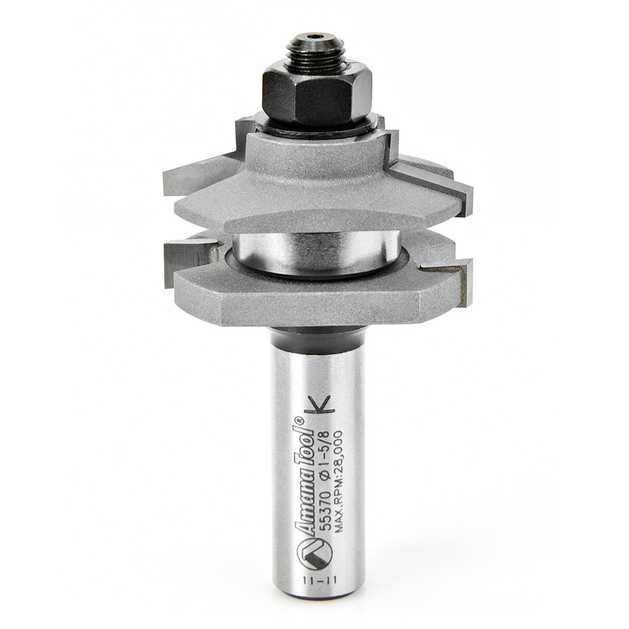 Amana 55370 Carbide Tipped Traditional Reversible Stile and Rail Assembly 1-5/8 Dia x 11/16 x 1/2 Inch Shank