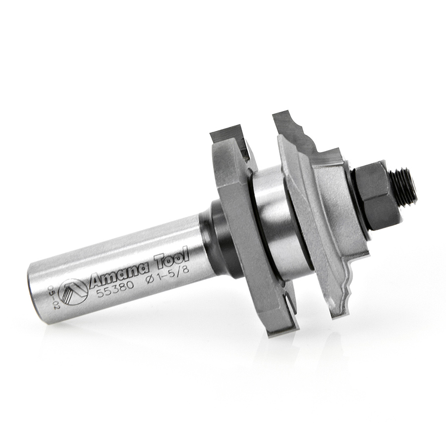 Amana 55380 Carbide Tipped Classical Reversible Stile and Rail Assembly 1-5/8 Dia x 11/16 x 1/2 Inch Shank