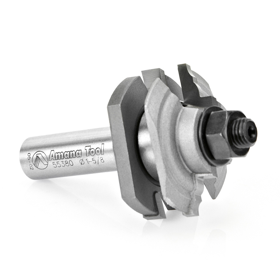 Amana 55380 Carbide Tipped Classical Reversible Stile and Rail Assembly 1-5/8 Dia x 11/16 x 1/2 Inch Shank