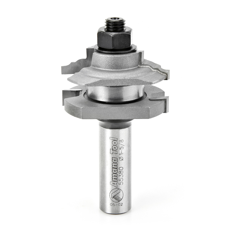 Amana 55380 Carbide Tipped Classical Reversible Stile and Rail Assembly 1-5/8 Dia x 11/16 x 1/2 Inch Shank