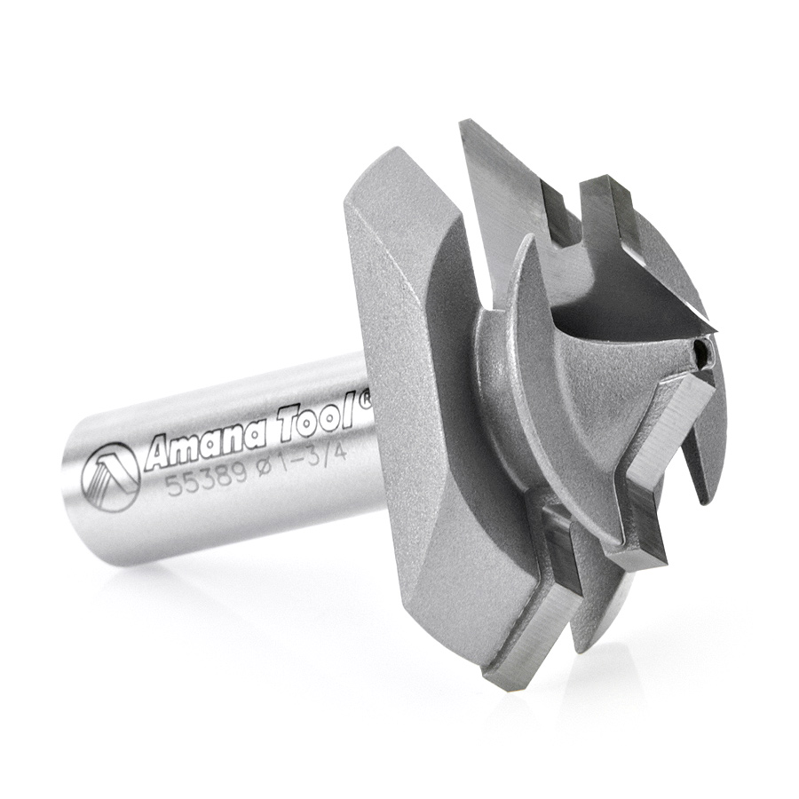 Amana 55389 Carbide Tipped Lock Miter 45 Deg x 1-3/4 Dia x 7/8 x 1/2 Inch Shank for 3/8 - 3/4 Material