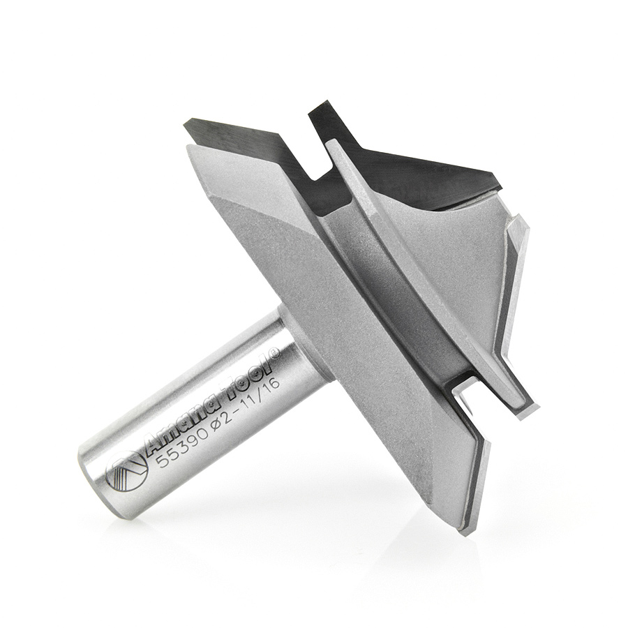 Amana 55390 Carbide Tipped Lock Miter 45 Deg x 2-11/16 Dia x 1-3/16 x 1/2 Inch Shank for 1/2 - 1 Inch Material