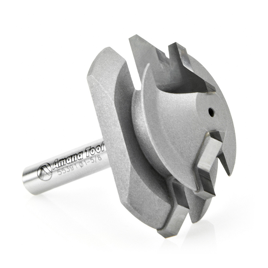 Amana 55391 Carbide Tipped Lock Miter 45 Deg x 1-5/8 Dia x 5/8 x 1/4 Inch Shank for 3/8 - 1/2 Material