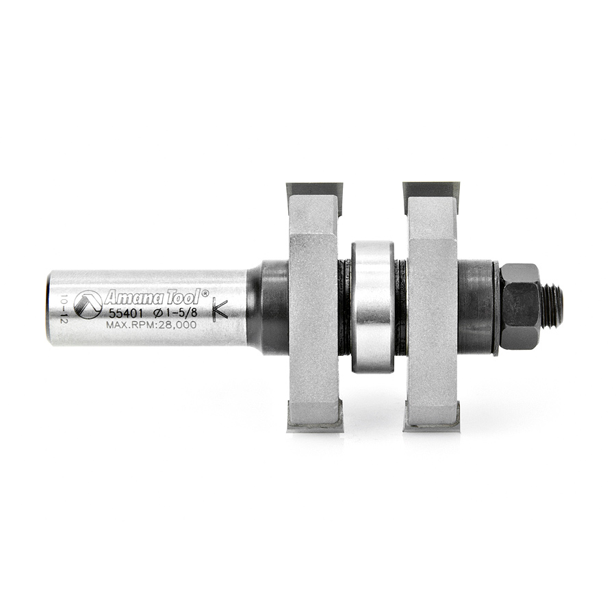 Amana 55401 Carbide Tipped Tongue & Groove 3/8 Kerf x 1-5/8 Dia x 1-1/8 x 1/2 Inch Shank Assembly for 3/4 - 1-1/8 Material