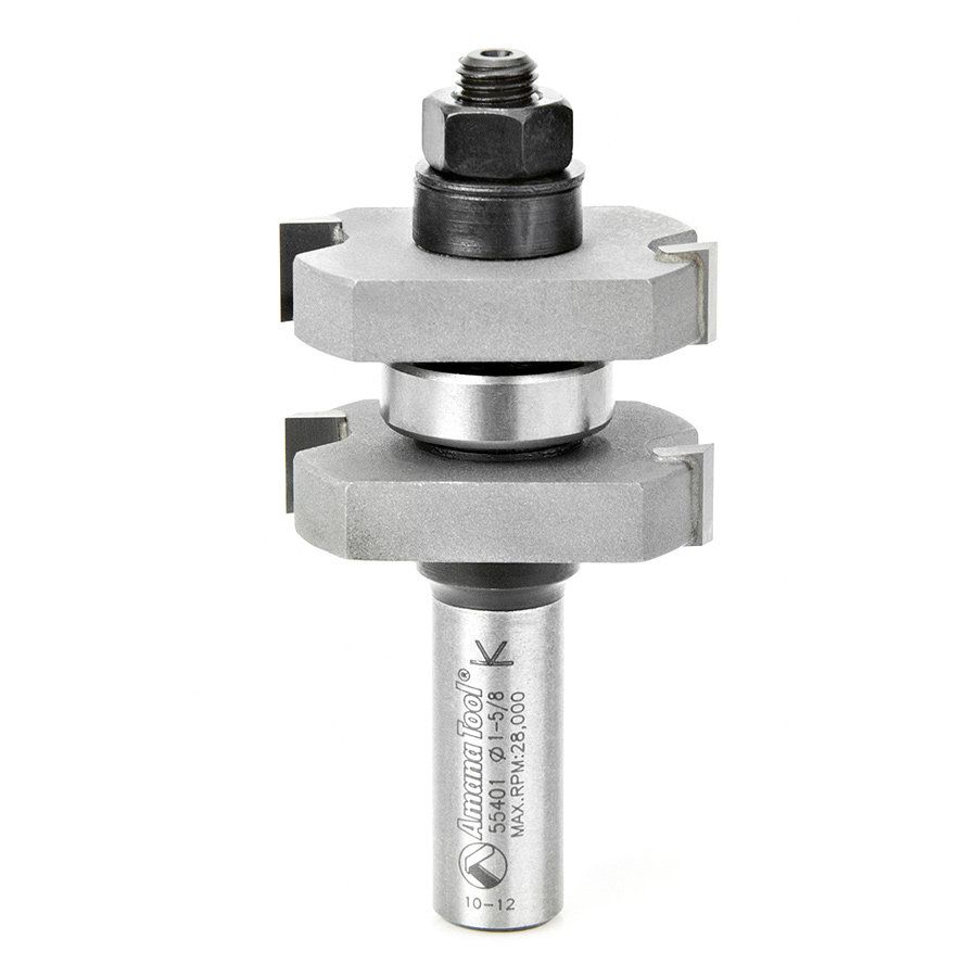 Amana 55401 Carbide Tipped Tongue & Groove 3/8 Kerf x 1-5/8 Dia x 1-1/8 x 1/2 Inch Shank Assembly for 3/4 - 1-1/8 Material