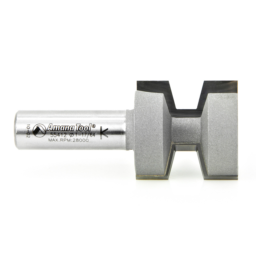 Amana 55412 Carbide Tipped Wedge Tongue 15 Deg x 1-1/4 Dia x 1-1/4 x 1/2 Inch Shank