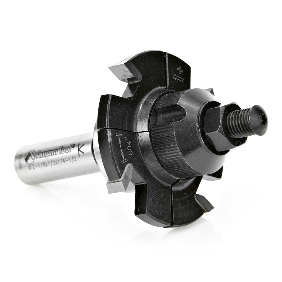 Amana 55510 E-Z Dial Slot Cutter 4 Wing x 2-1/8 Dia x 1/4-1/2 x 1/2 Inch Shank