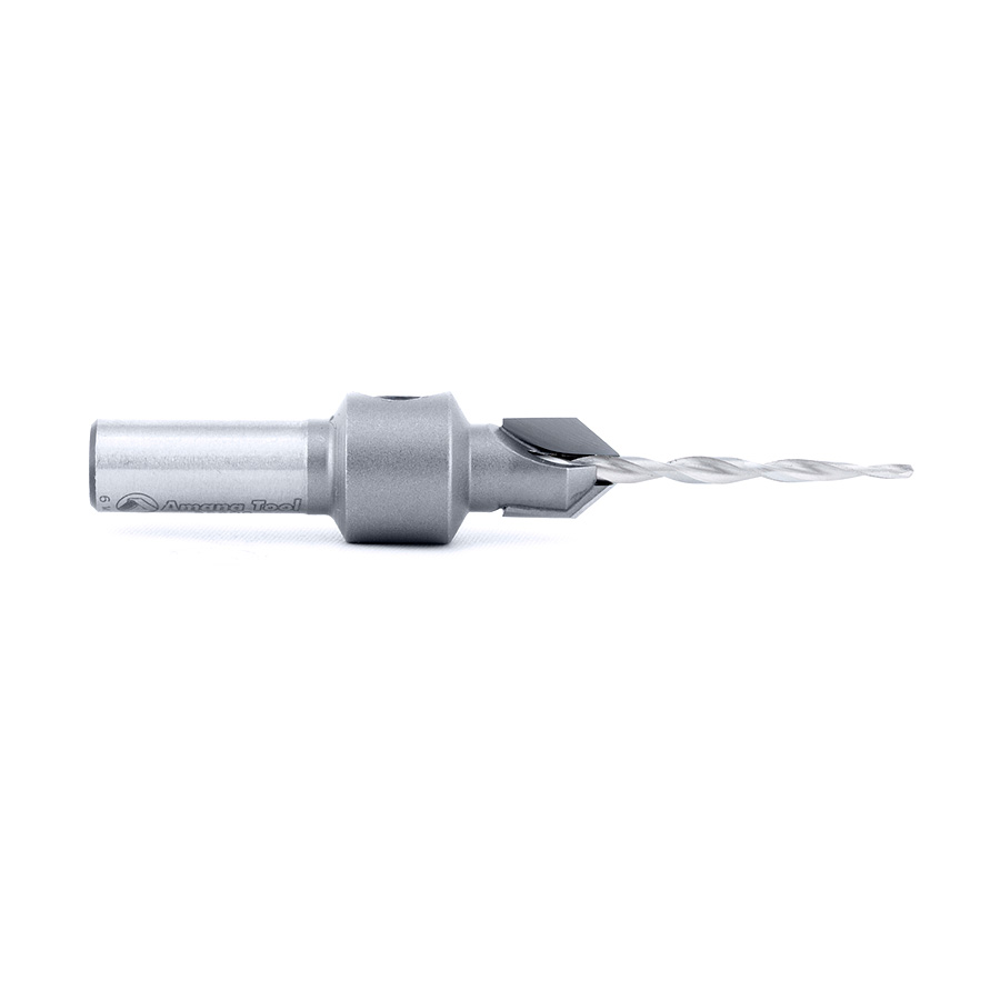 Amana 55600 Carbide Tipped 82 Degree Countersink Taper #4 Screw 11/32 Dia x 3/32 Drill Dia x 5/16 Round Shank