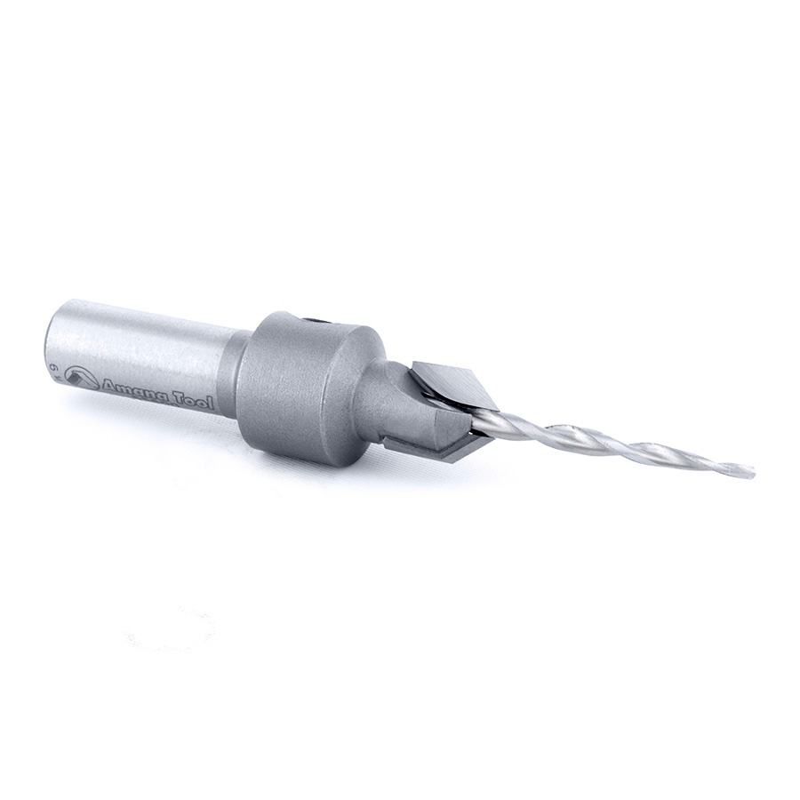 Amana 55600 Carbide Tipped 82 Degree Countersink Taper #4 Screw 11/32 Dia x 3/32 Drill Dia x 5/16 Round Shank