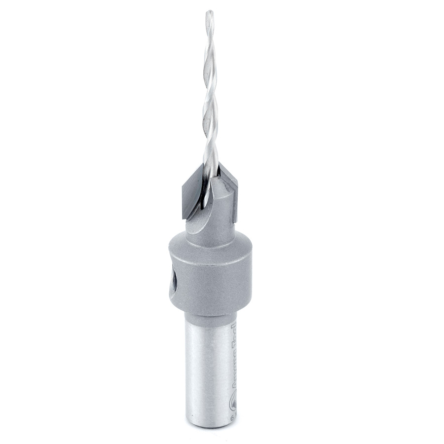 Amana 55600 Carbide Tipped 82 Degree Countersink Taper #4 Screw 11/32 Dia x 3/32 Drill Dia x 5/16 Round Shank