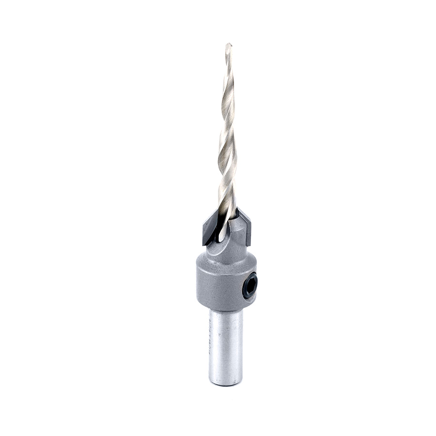 Amana 55608 Carbide Tipped 82 Degree Countersink Taper #8 Screw 7/16 Dia x 11/64 Drill Dia x 5/16 Round Shank