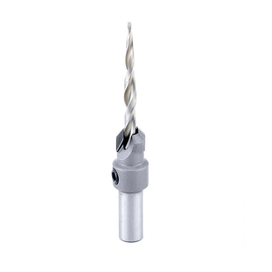 Amana 55610 Carbide Tipped 82 Degree Countersink Taper #10 Screw 7/16 Dia x 3/16 Drill Dia x 3/8 Round Shank
