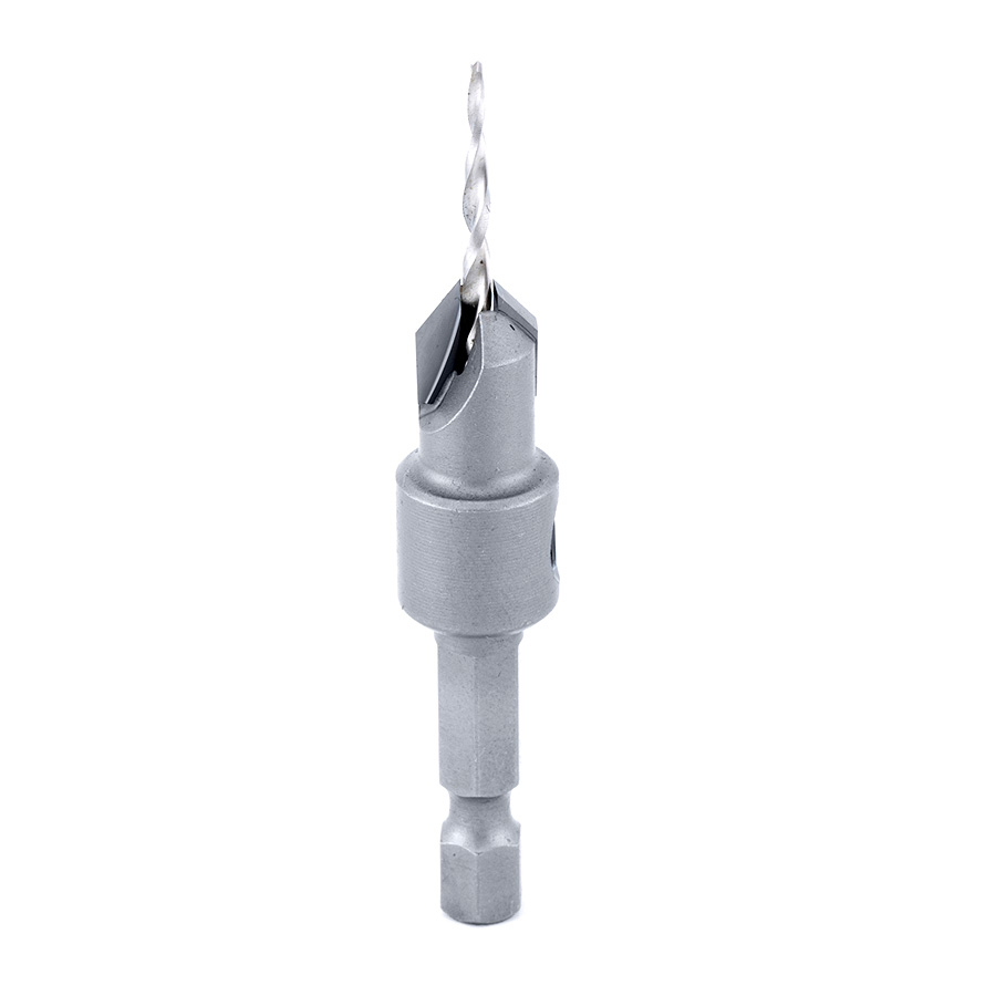 Amana 55622 Carbide Tipped 82 Degree Countersink Taper #6 Screw 3/8 Dia x 3/32 Drill Dia x 1/4 Hex Shank