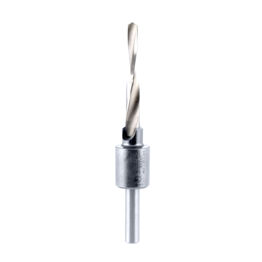 Amana 55650 RTA Furniture Drill/Countersink Assembly 10mm Dia x 106mm Long x 7mm Shank