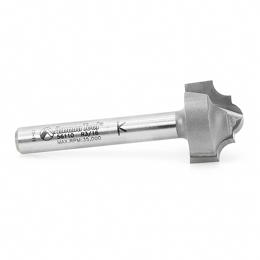 Amana 56110 Carbide Tipped Plunging Classical 9/64 Radius x 3/4 Dia x 1/2 x 1/4 Inch Shank
