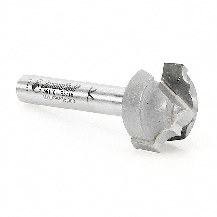 Amana 56110 Carbide Tipped Plunging Classical 9/64 Radius x 3/4 Dia x 1/2 x 1/4 Inch Shank