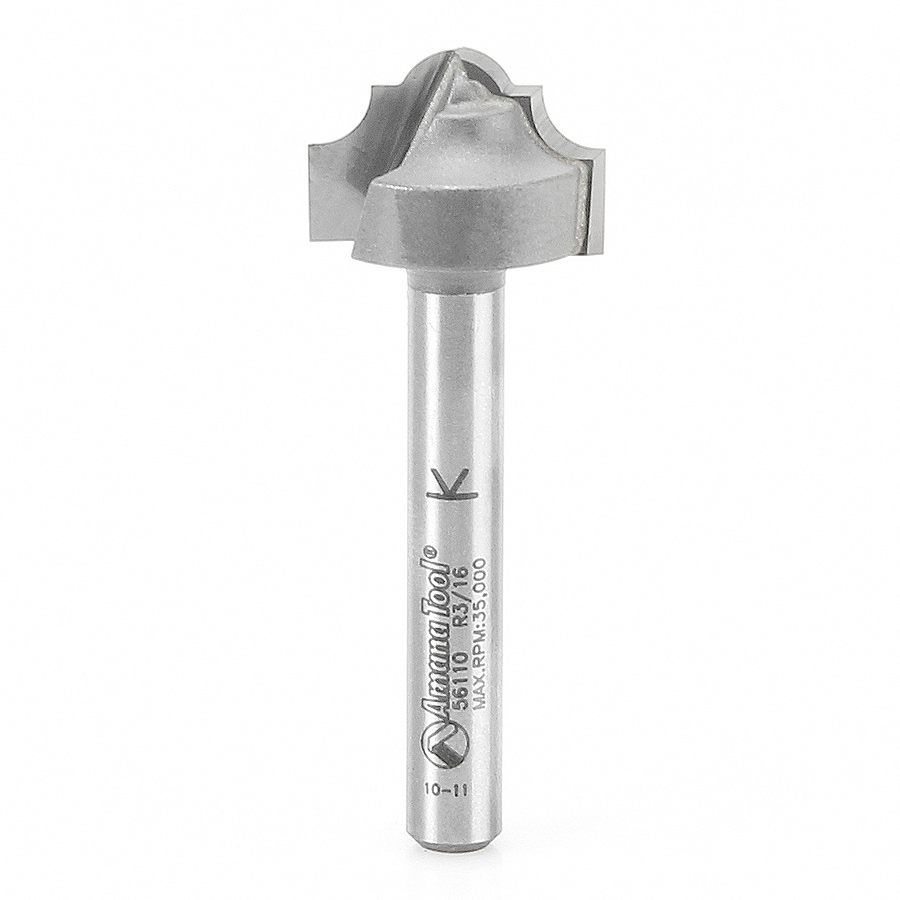 Amana 56110 Carbide Tipped Plunging Classical 9/64 Radius x 3/4 Dia x 1/2 x 1/4 Inch Shank