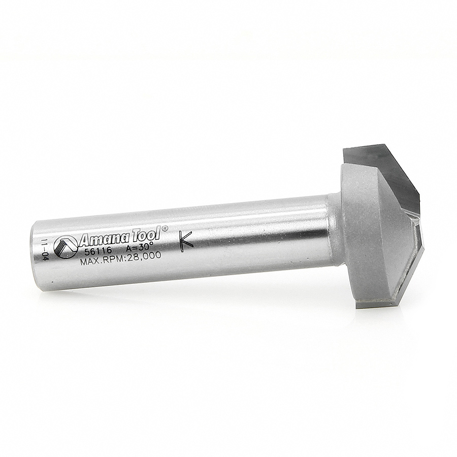 Amana 56116 Carbide Tipped Plunging Raised Panel Style A 30 Deg x 1-1/8 Dia x 1/2 x 1/2 Inch Shank