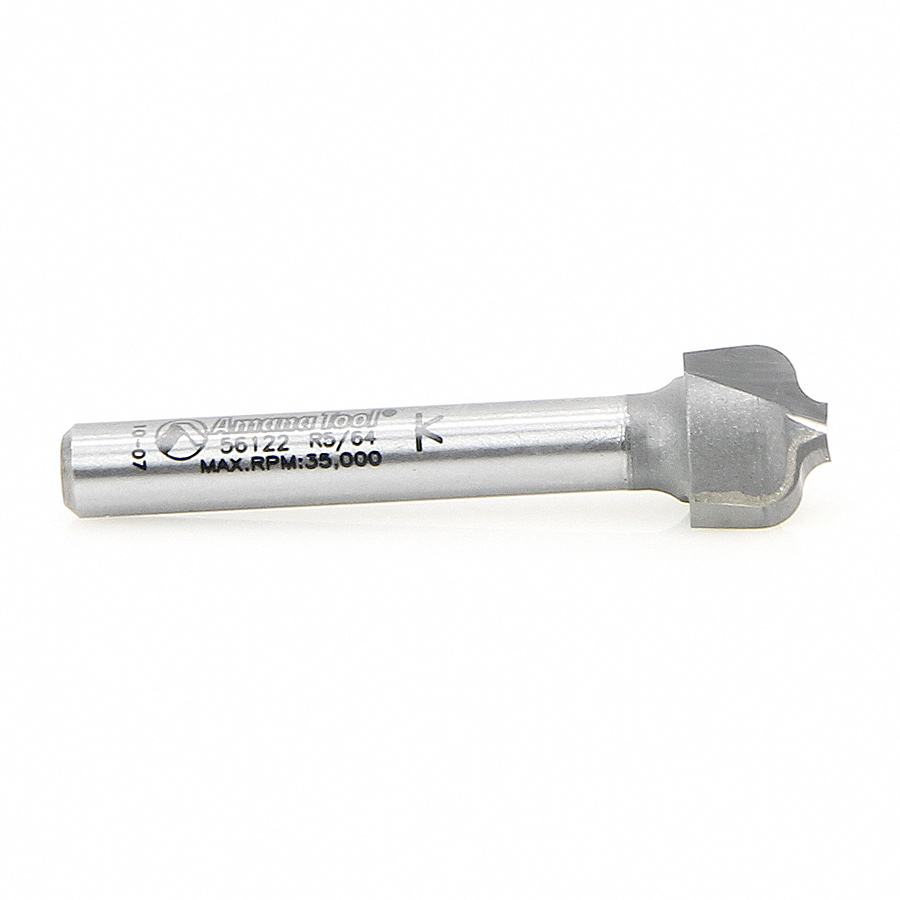 Amana 56122 Carbide Tipped Plunging Ogee Style A 5/64 Radius x 1/2 Dia x 3/8 x 1/4 Inch Shank