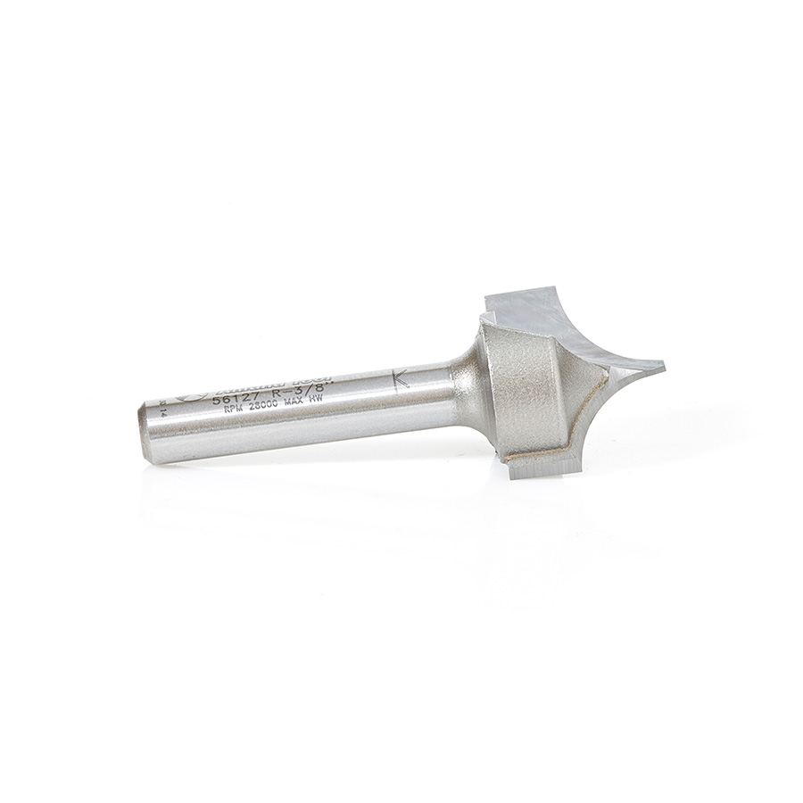 Amana 56127 Carbide Tipped Point Cutting Roundover 3/8 Radius x 3/4 Dia x 5/8 x 1/4 Shank Router Bit