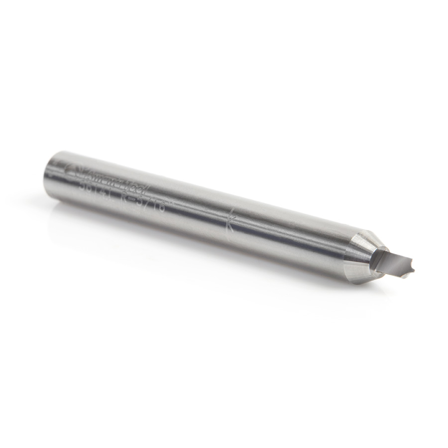 Amana 56141 Solid Carbide Point Cutting Roundover 1/32 Radius x 5/64 Dia x 3/16 x 1/4 Shank Router Bit