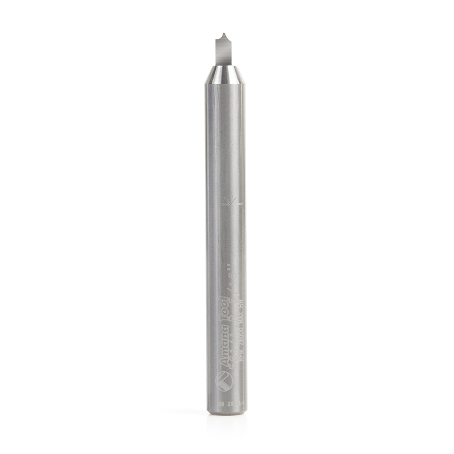 Amana 56141 Solid Carbide Point Cutting Roundover 1/32 Radius x 5/64 Dia x 3/16 x 1/4 Shank Router Bit