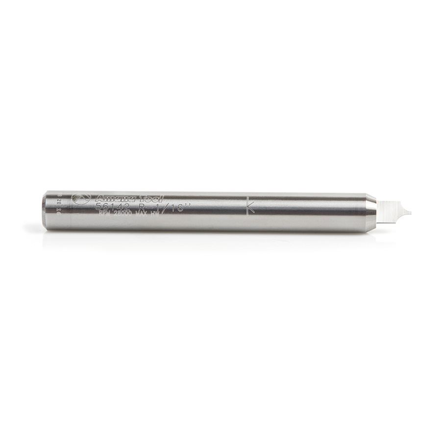 Amana 56142 Solid Carbide Point Cutting Roundover 1/16 Radius x 9/64 Dia x 7/32 x 1/4 Shank Router Bit