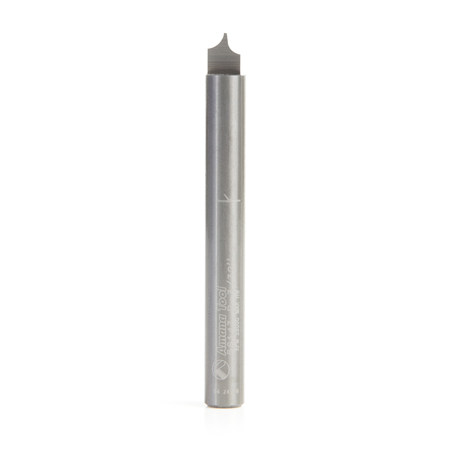 Amana 56143 Solid Carbide Point Cutting Roundover 3/32 Radius x 13/64 Dia x 1/4 x 1/4 Shank Router Bit