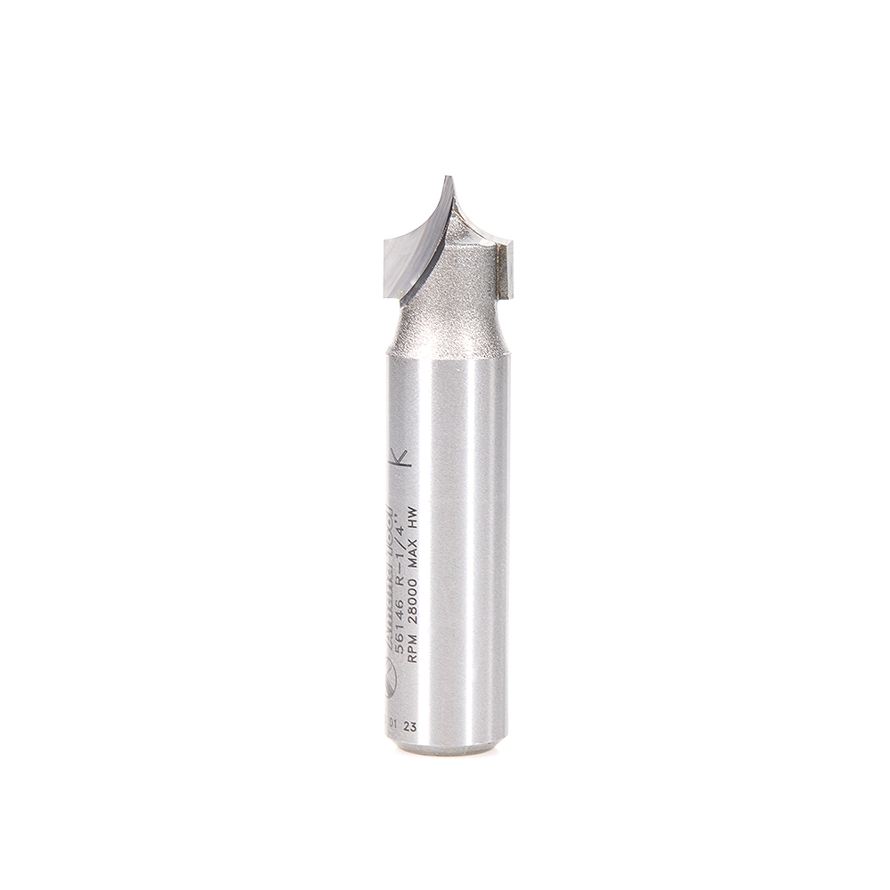 Amana 56146 Carbide Tipped Point Cutting Roundover 1/4 Radius x 1/2 Dia x 1/2 x 1/2 Shank Router Bit