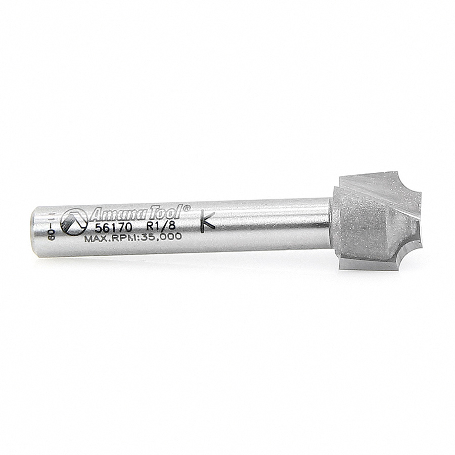 Amana 56170 Carbide Tipped Plunge Beading 1/8 Radius x 1/2 Dia x 3/8 x 1/4 Inch Shank