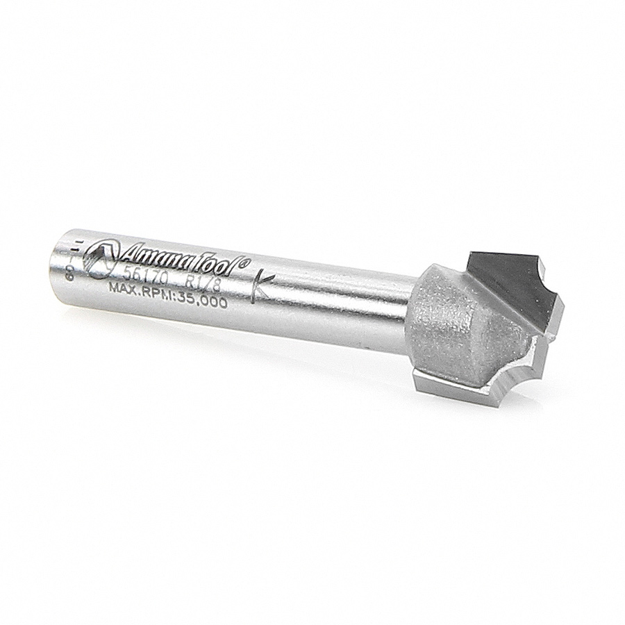 Amana 56170 Carbide Tipped Plunge Beading 1/8 Radius x 1/2 Dia x 3/8 x 1/4 Inch Shank
