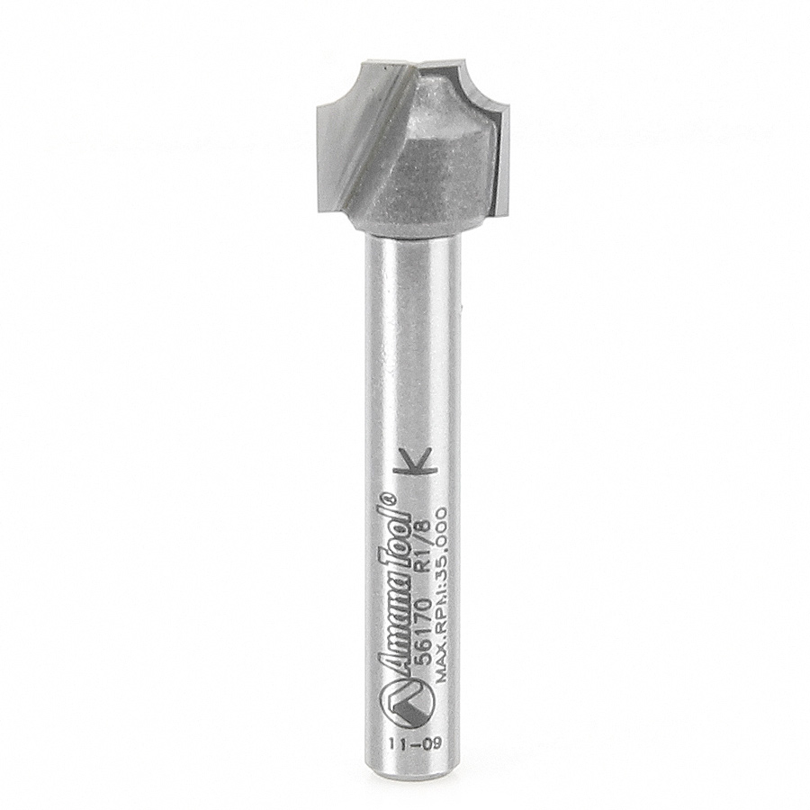 Amana 56170 Carbide Tipped Plunge Beading 1/8 Radius x 1/2 Dia x 3/8 x 1/4 Inch Shank