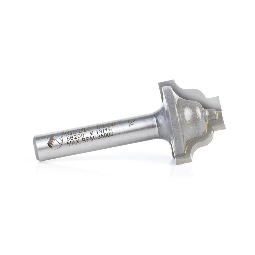 Amana 56200 Carbide Tipped Plunging Ogee Stile 1/8 Radius x 13/16 Dia x 33/64 x 1/4 Inch Shank