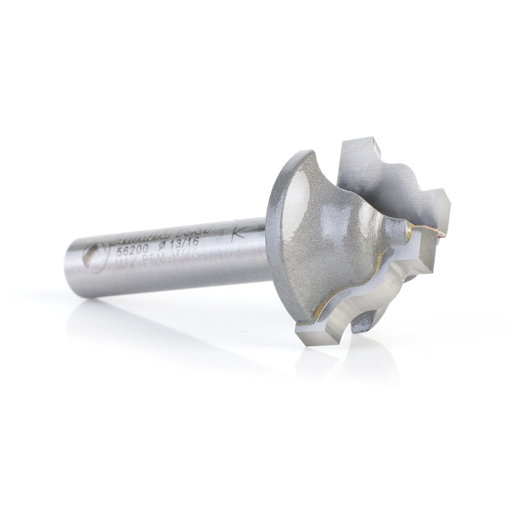 Amana 56200 Carbide Tipped Plunging Ogee Stile 1/8 Radius x 13/16 Dia x 33/64 x 1/4 Inch Shank