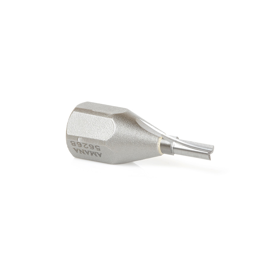 Amana 56268 Carbide Tipped Mortising Screw Straight No Shear Cutter 1/8 + .015 Dia x 3/8 x 1/4 - 28 Thread